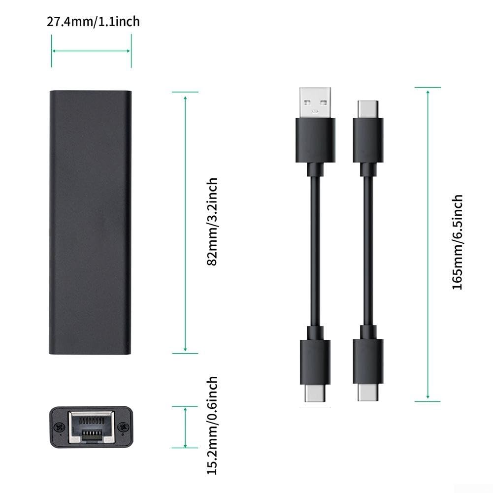 USB 3.2 auf 5GbE Adapter WP-UT5 für Realtek RTL8157 5Gbps Ethernet Netzwerkadapter mit Nylon geflochtenem Kabel für Windows für Mac für Linux
