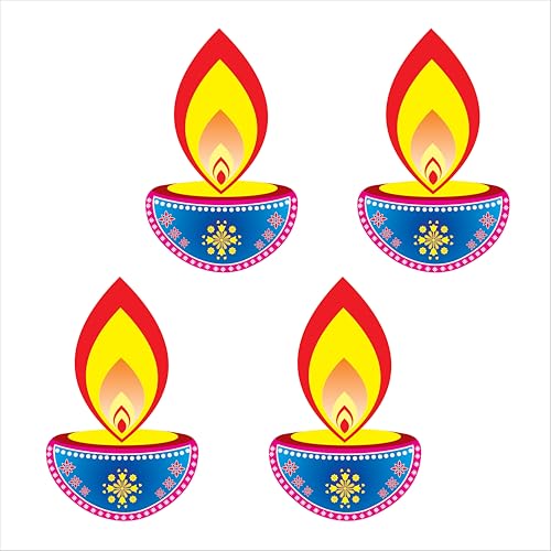 Creative Props Diwali Decorative Paper Diyas (Set of 10) – 9.1 x 9.1 Inches | Hanging & Wall Pasting Festive Décor for Home, Office, School, Parties & Events (10, Diya)