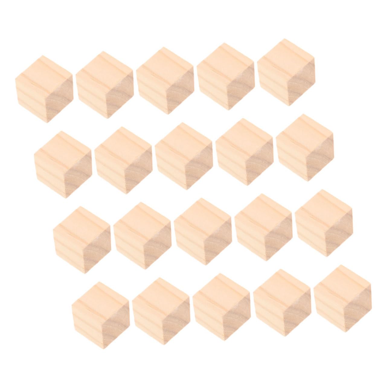 20 Stück Holzklötze Naturbelassene Quadratische Bauklötze Bausteine Montessori Stapelspielzeug Kreative DIY Holz Würfel für Vorschule und Bastelprojekte