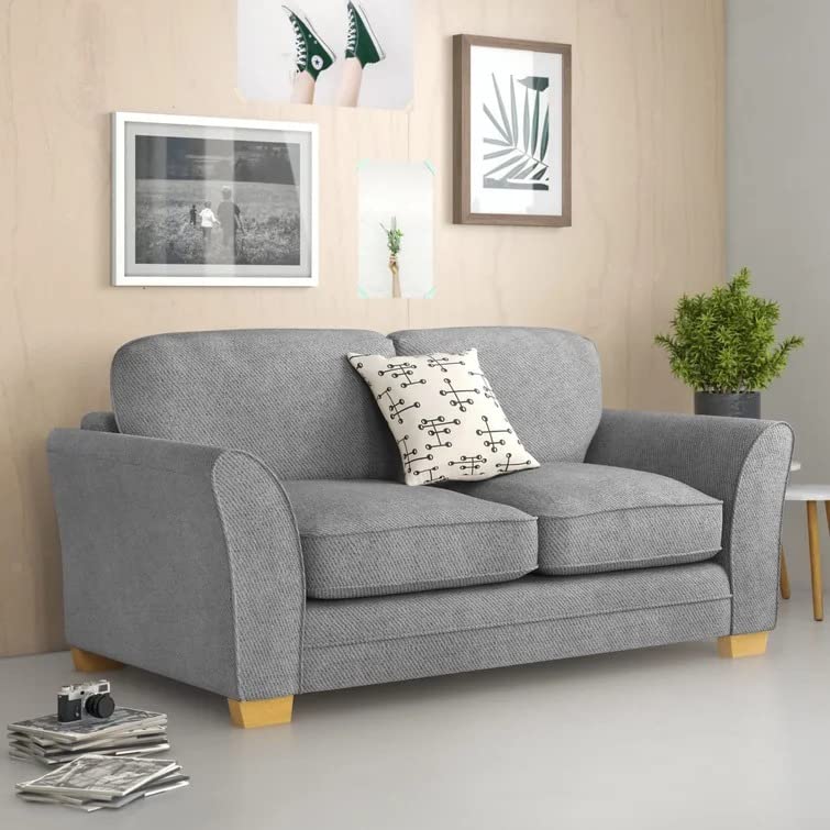 Earthen 3 Seater Fabric Sofa Set for Living Room (Grey)-image-32