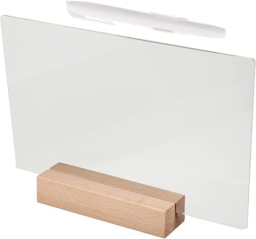 Tablero de notas acrílico, lámpara de noche, tablero de mensajes, tablero de notas borrable, tablero de mensajes para el hogar, tablero de madera,