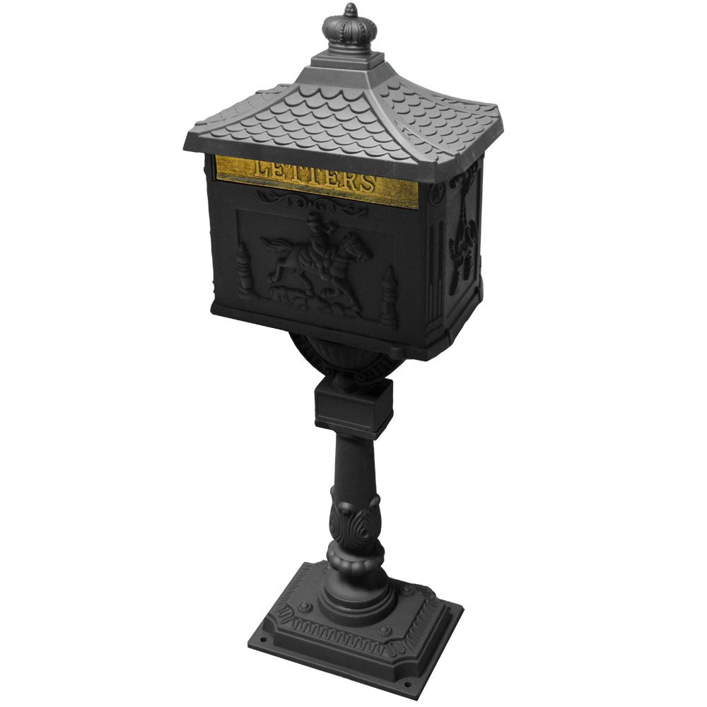Harewood International Aluminium Black Post Box
