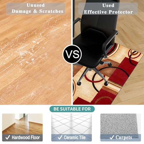 Tapis de chaise de bureau robuste pour éliminer rayures et usure du sol - 5