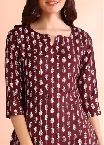 Image of Women's Short Kurti in TopsTunic Rayon Cotton Blend | Ladies Ethnic Tunic