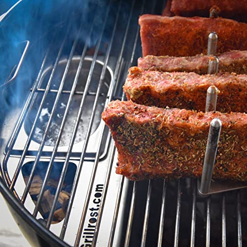 Grillrost.com Das Original Kugelsmoker für 60cm Rösle Kugelgrills - Mach einen Smoker aus deinem Kugelgrill - Edelstahl - 6