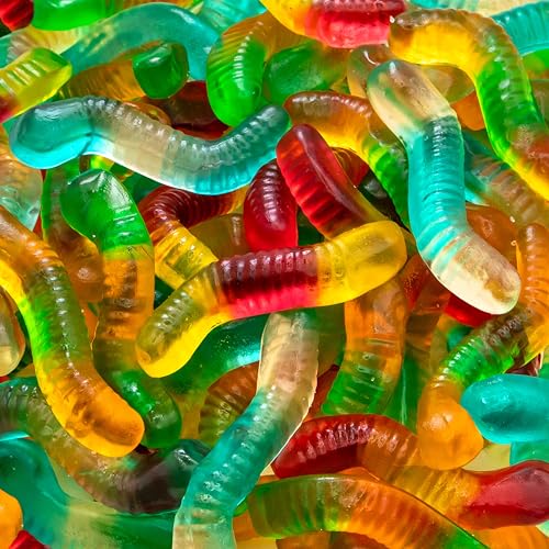 Gummy Worms | 1-Pound Bag | Dye Free Candy | Assorted Fruit Gummies | Classic Gummy Candy for Snacking, Buffets, Gifting, Party Favors, and Goodie Bags