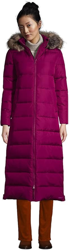 maxi down coat with hood