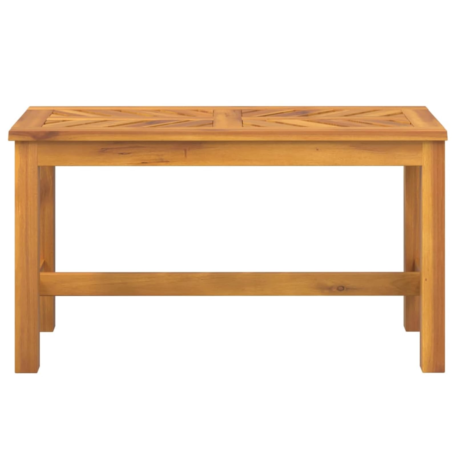 Homgoday Gartenbank 80 cm Massivholz Akazie, Holzbank mit Fischgräten-Design, geölt, 80x35x45 cm, bis 110 kg belastbar, für Garten, Terrasse und Balkon 362236
