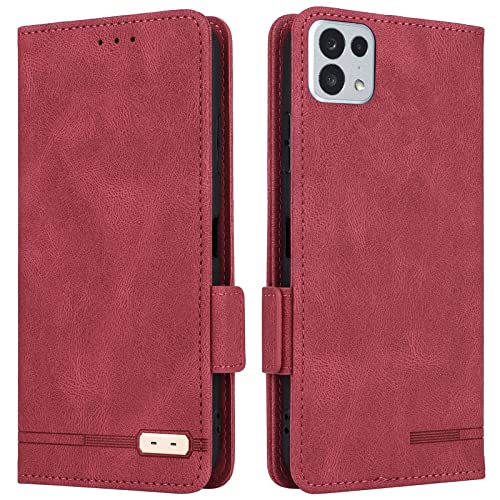 TONE e22 ケース 手帳型 適用 TONE e22 SIMフリー スマホケース 手帳型 トーンモバイル Tone E22 カバー ケース 滑り止め 合成レザー スタンド カバー カード 収納 カード入れ ストラップ カードケース スマホケース 金具 ストライプ 磁石内蔵 マグネット 留め具 ケース 携帯ケース つや消し レトロ レッド