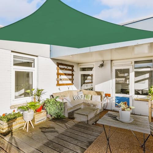 hanSe Sonnensegel rechteckig, Segeltuch Rechteck, 3x4m in Grün, aus HDPE Gewebe, wetterbeständig, mit UV Schutz und Sonnenschutz, für Garten, Balkon und Terrasse