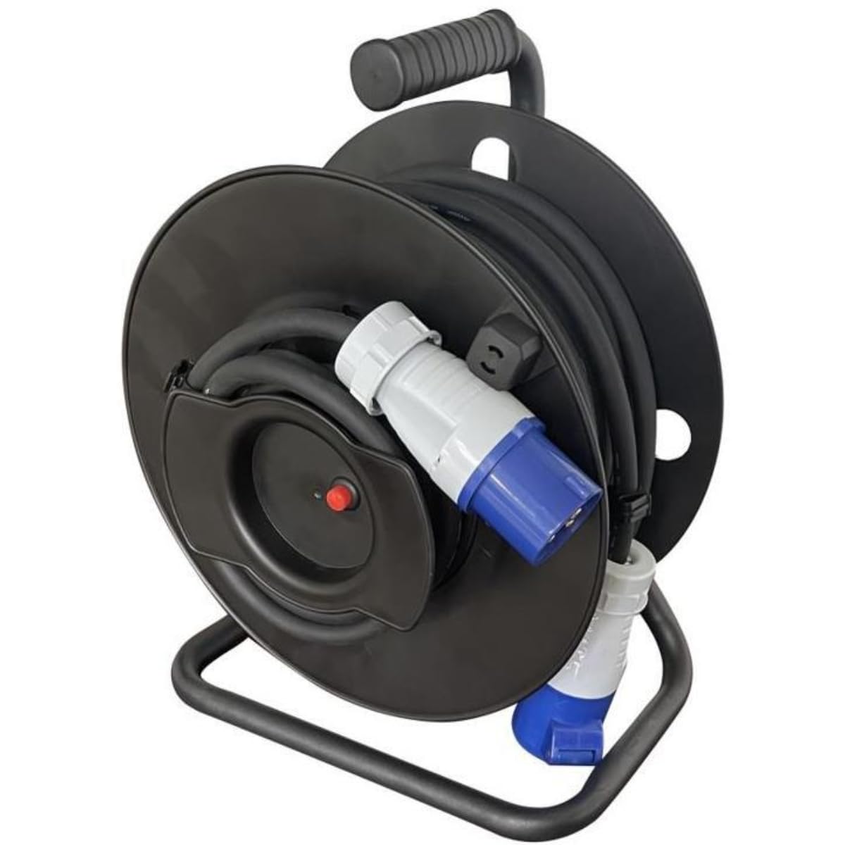 Antarion Pack Enrouleur de câble électrique Camping 3600W 25M P17 + Adaptateur Femelle P17-230V CEE 150cm pour Camping-Car