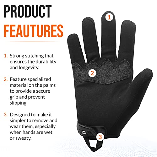 WESTWOOD FOX Gardening Working Gloves Garden Thorn Proof Flexible Heavy Duty Leather Mechanic Utility Dexterity Breathable Construction Gloves for Work Mens Women (Metallic Orange - Image 3