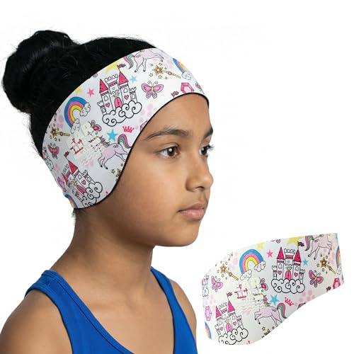 Earvolution Ear Band-It Ultra Swimming Headband, American Brand, Doctor-Invented - Sensory-Friendly- Anti-Slip Grip &Thick Neoprene for Max Protection/Comfort, Holds Earplugs in, (Princess, Large)