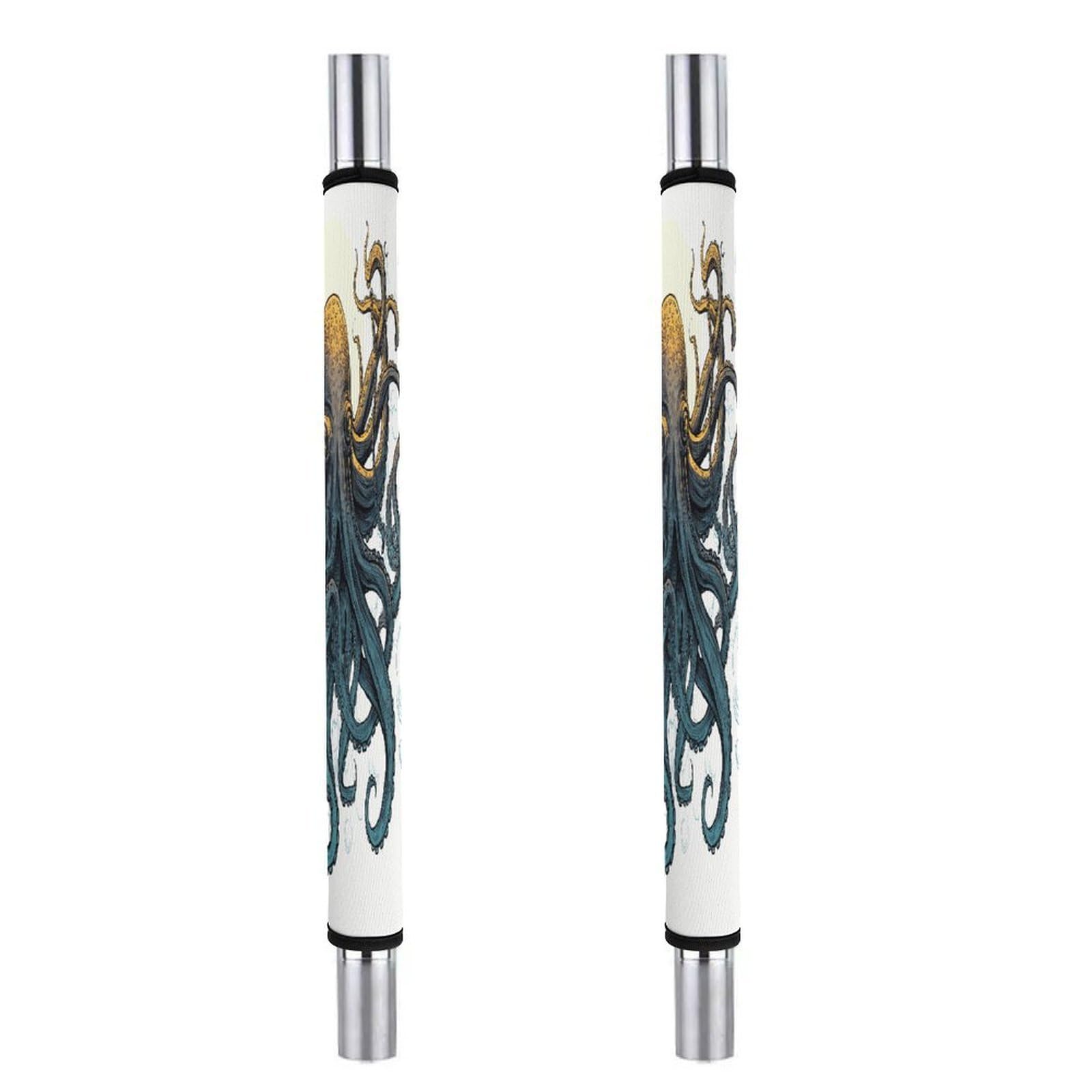 Adfgyerh Style Sun Ocean Octopus Refrigerator Door Handle Covers 2 Pcs, Refrigerator Handle Covers Non-Slip Fridge Handle Covers For Oven Microwave Dishwasher Appliance Door Sleeves