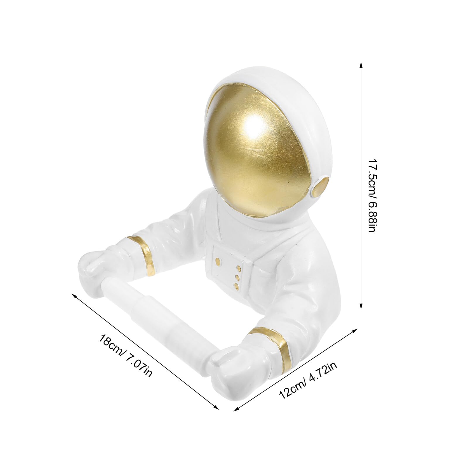 Sosoport Portarotolo da Parete in Resina Oro a Forma di Astronauta, Design Light Luxury Portatile per Appartamenti e Hotel, Supporto Creativo e Pratico per Carta Igienica