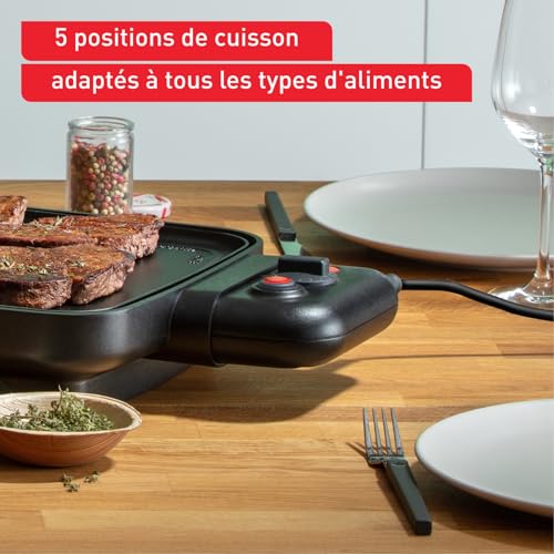 TEFAL Plancha électrique 2 zones Large surface de cuisson Revêtement antiadhésif CB642800 - vue 7