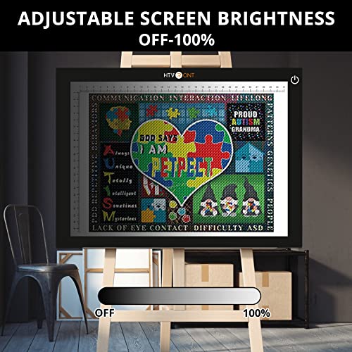 Htvront Portable A4 Led Bright Light Pad, Ultra-Thin & Adjustable Luminosity Light Board, Usb Powered Black Light Box For Tracing, Weeding Vinyl, Weeding Tool, Diamond Painting, Sketching #TOP2