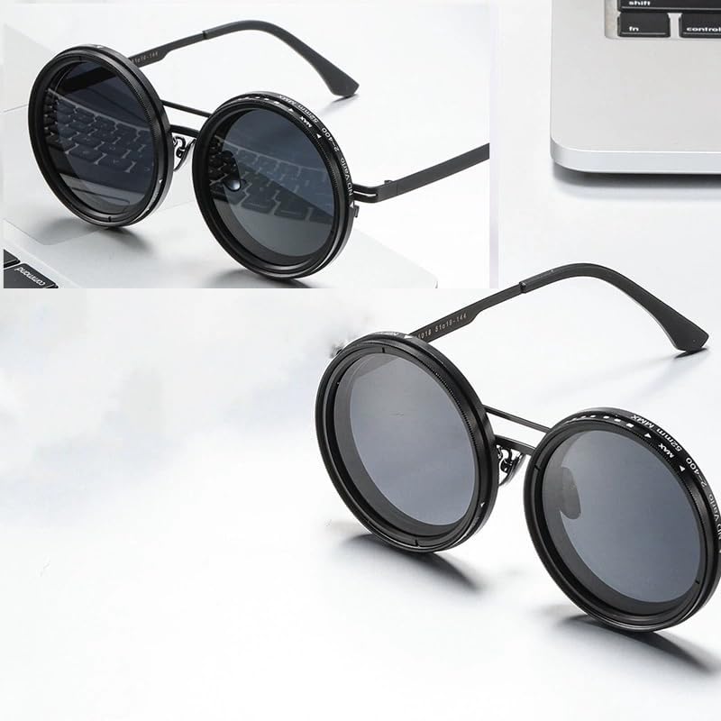 Hand Made Nd-400 9 Gears Round Polarized Adjustable Dimming Men Sunglasses women Filter Diving Fishing - Image 3