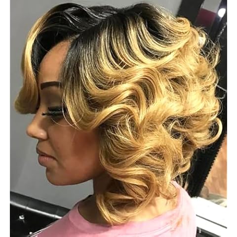 BeiSDWig Short Afro Curly Bob Wig Bob Wigs for Black Women Curly Synthetic Hair Wig Short Curly Bob Hairstyles Cover