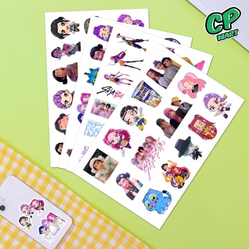 Image of Anime Stickers - Vinyl Waterproof Laptop Decals | Anime Characters Aesthetic Sticker Set for Water Bottle, Skateboard, Notebook (Kpop Demon Hunters)