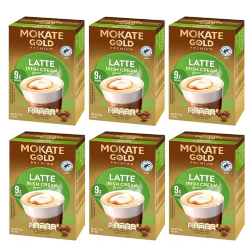 Mokate Gold Premium Irish Cream Latte Instant Coffee Sachets x9 (Pack of 6 Total 54 Sachets)