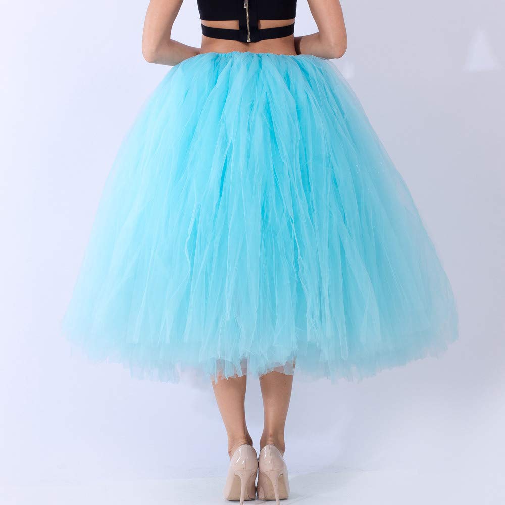 Falda midi de tul para mujer, falda larga de tul, elegantes faldas de fiesta de graduación, falda tutú cómoda con capas, falda de capas de color sólido para carnaval, graduación, moda para dama de