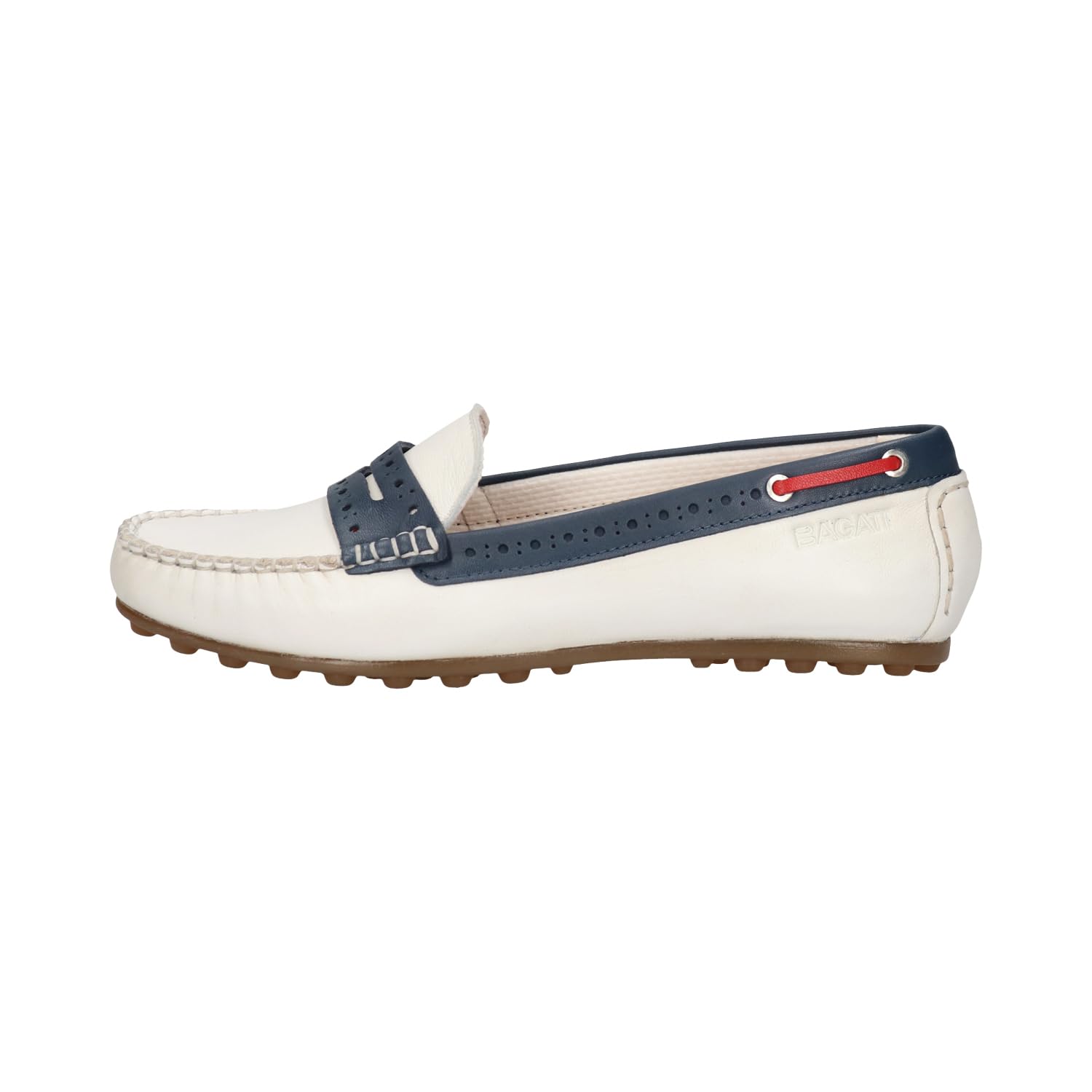BAGATT Women's D31-AK660 Moccasin, White, 41 EU, White, 8.5 UK