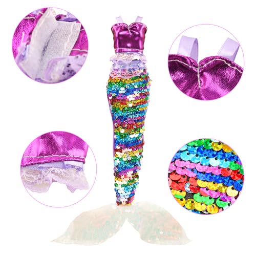Miunana 10 Puppenkleidung Puppen Kleidung 5 Badeanzug Bikini 4 Meerjungfrau Schwimmbekleidung 1 Bademantel für 11,5 Zoll Puppen