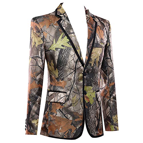 HBDesign Mens 1 Piece 2 Button Camouflage Color Jacket