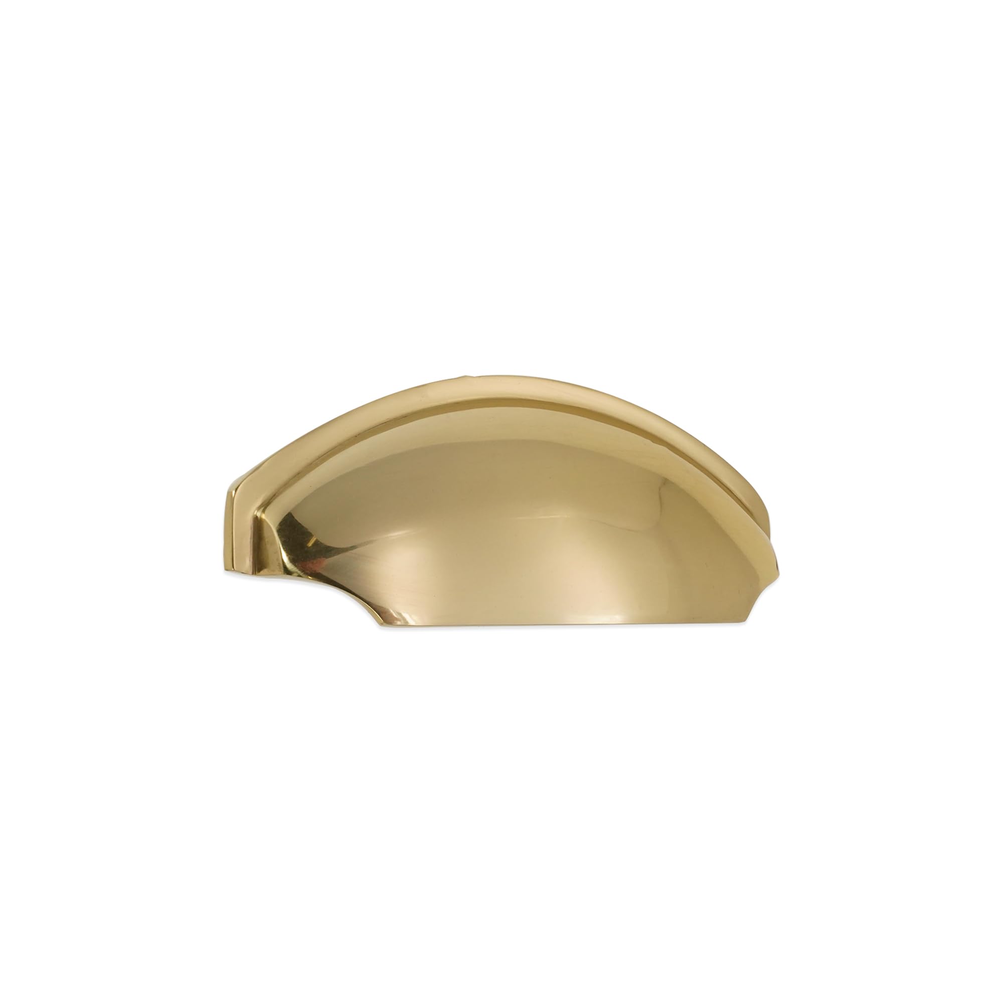 Infinity Decor Confezione da 4 pomelli in ottone lucido stile moderno mezza luna tulipano in ottone massiccio 150 mm – per armadio da cucina, credenza, cassetto maniglia porta