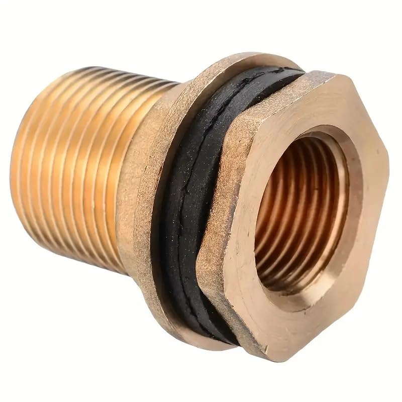 Quality Brass 1/2 Inch Water Butt Connector Made of Solid Brass with 2 Rubber Seals for Waterbutt, Barrel Tank, Tap Connection Valve Fitting, Cistern Hose Adapter