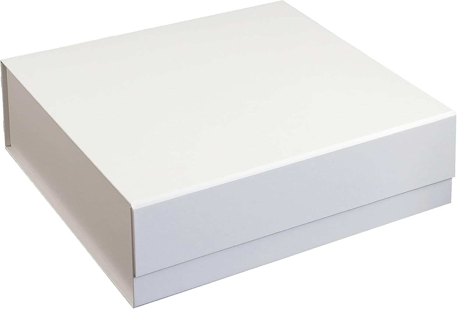 CECOBOX 10PC Gift Boxes with Lids for Presents 14"x13.4"x3.15" - Matte, Collapsible Magnetic Closure Gift Box - Groomsmen & Bridesmaid Proposal Boxes, Wedding, PR, Birthdays, Holidays - White