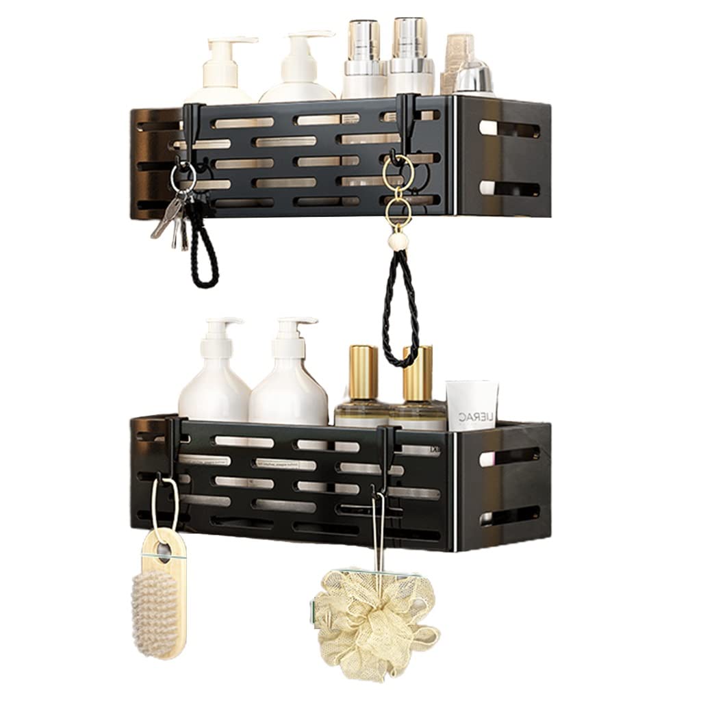 Corner Shower Caddy Bathroom Organiser Aluminum Shower Caddy with hook No Drilling Traceless Shower Organizer and Storage Basket