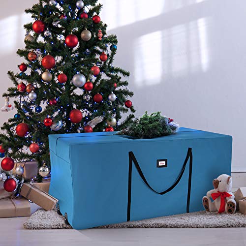 Image of Hearth & Harbor 9 ft Rolling Christmas Tree Storage Bag - Artificial Christmas Tree Bag with Reinforced Handles, Dual Zipper, Wide Opening and Wheels - Storage Container for Trees and Decorations