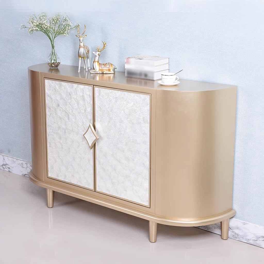 Sideboard Cabinet Light Luxury Shell Sideboard Living Room Dining Room Tableware Storage Cabinet Home Entrance Storage Cabinet Sideboard Cabinet with Drawers(150cm l)