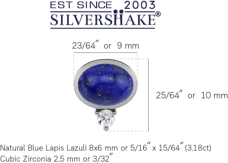Silvershake 8X6mm Oval Shape Cabochon Gemstones White Gold Plated or Yellow Gold Plated 925 Sterling Silver Business Attire Bezel Set Stud Earrings Jewelry for Women