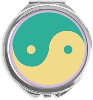 Yin-Yang Taichi China Pattern Hand Compact Mirror Round Portable Pocket Glass