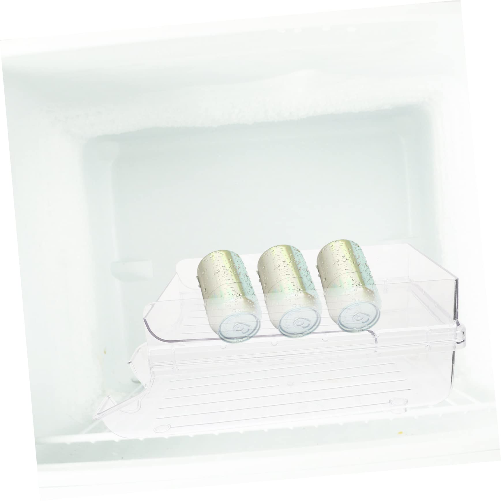 Organizador de Latas Multifunción para Bebidas Soporte Apilable Transparente Ruedas para Refrigerador y Cocina Contenedor de Almacenamiento Práctico