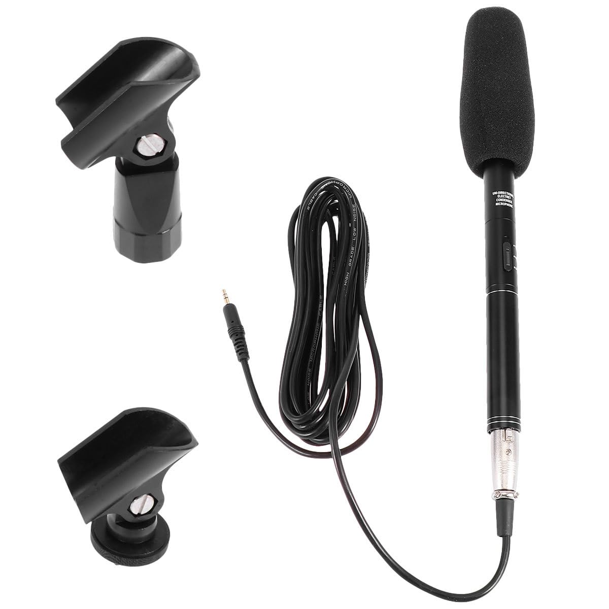 DOITOOL Professionelles Interviewmikrofon Tragbares Aufnahme Mikrofon mit Stoßdämpfung Umgebungsgeräuschunterdrückung für Kamera Camcorder Outdoor Videoaufnahme
