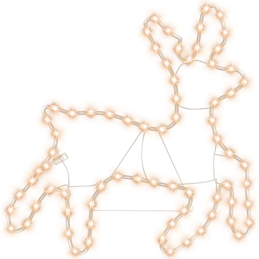 led lichterkette außen batterie,lichterkette klein mit batterie,LED-Silhouette Rentier 72 LEDs Warmweiß 57x55x4,5 cmGeeignet für Patio, Schlafzimmer, Wohnzimmer, Weihnachten