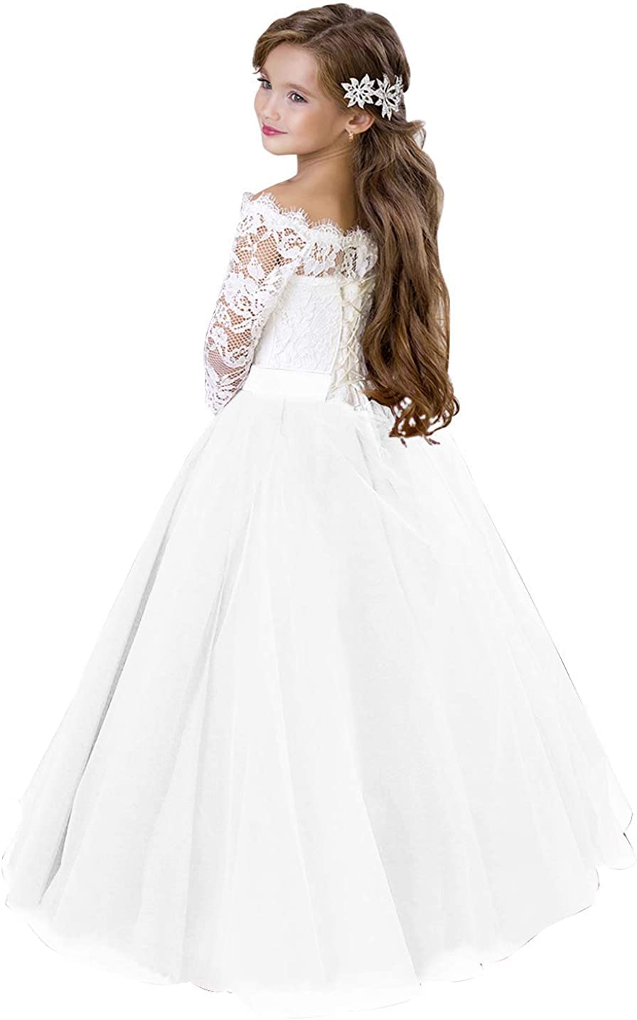 Aibaowedding Blumensmädchenkleid Prinzessin Mädchen Festzug Ballkleider Kinder Spitze Tüll Cocktailkleid Elegant Langes Abendkleid Kommunionskleid … | Elegantes langes Festkleid aus Spitze und Tüll. Blumenmädchen, Kommunionsund Prinzessinnenkleid für fest