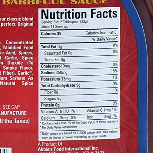 Image of Abbie's Barbeque Sauce Original, 510g, Product of USA (Set of 12)