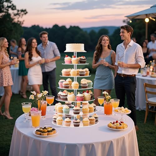 7 Tier Cupcake Stand, Round Cupcake Tower Stand, Clear Acrylic Cupcake Tier Stand, Cupcake Dessert Display Stand for Wedding Graduation Birthday by weddingwish - Image 4
