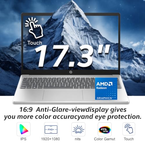 Image of HP 17 Inch Touchscreen Laptop - AMD Ryzen 5 7430U 32GB RAM 1TB SSD W11 Pro