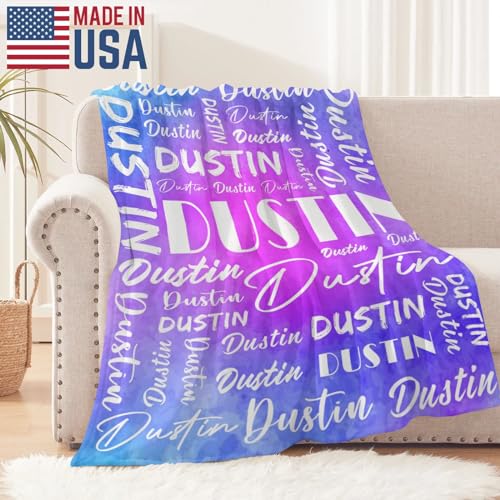 Name Blanket Personalized Name Blanket Customized Blanket with Name Text for Adult Kid Birthday Christmas Mothers Fathers Valentines Day Gift