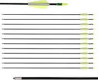 Vista 11 de LWANO Flechas de fibra de vidrio de 28" - Flechas de práctica de arquería con puntas rombas y eje duradero para niños, jóvenes, principiantes