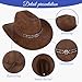 Cowboy Hat Unisex Wide Brim Outdoor Suede Hat Coffee Color Classic Western Cowboy Hats for Men and Women Soft Comfortable Adjustable Size Fashionable Cowboy Outfit