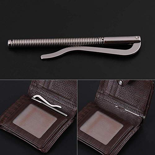 5Pcs Spring Money Clip Steel Bar Nickel Plate for Bifold Wallet Purse Leather Craft Tools Ideal Christmas gift Father's Day gift Silver 2.9 Inch3