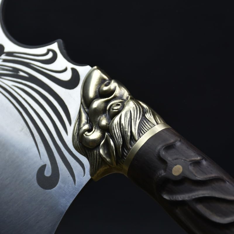 Meat Cleaver,Cleaver Knife 9 Inch Longquan Kitchen Knife Handmade Forged Butcher Slicing Chopper Knife With Patterns Meat And Poultry Tools