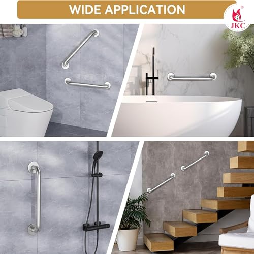 Image of JKC SS 304 Grab Bar for Bathroom, Bathroom Handle for Senior Citizen, Bathroom Support for Elderly, Grab Bar for Senior Citizens for Bathroom Support - Matt Finish (Pack of 2)